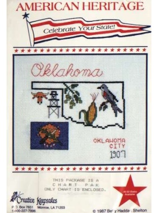 American Heritage celebrate your state OKLAHOMA CrossStitch chart LAST ONE