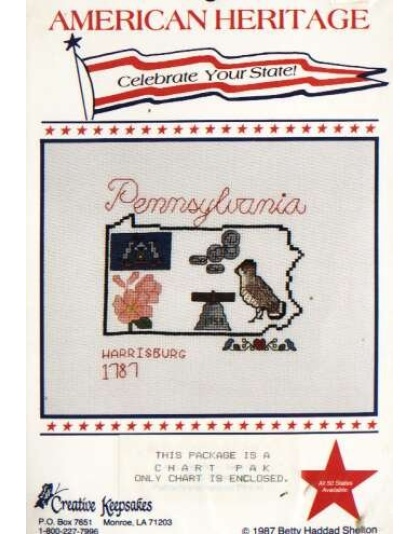American Heritage celebrate your state PENNSYLVANIA CrossStitch chart