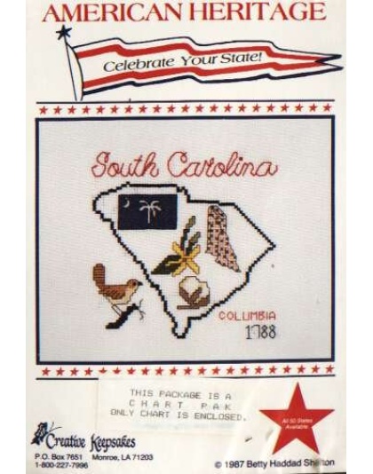 American Heritage celebrate your state SOUTH CAROLINA CrossStitch chart