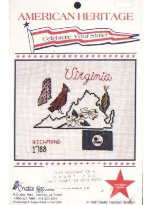 American Heritage celebrate your state VIRGINIA CrossStitch chart LAST ONE