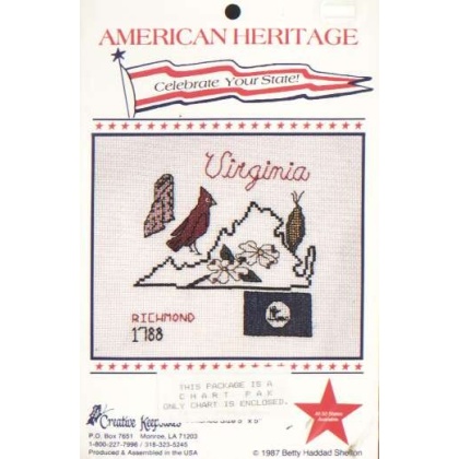 American Heritage celebrate your state VIRGINIA CrossStitch chart LAST ONE