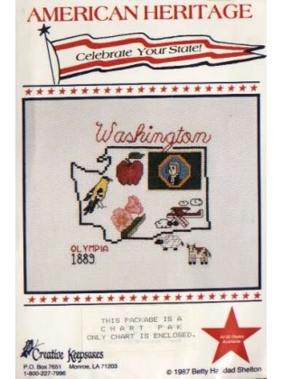 American Heritage celebrate your state WASHINGTON CrossStitch chart