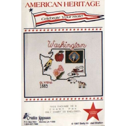 American Heritage celebrate your state WASHINGTON CrossStitch chart