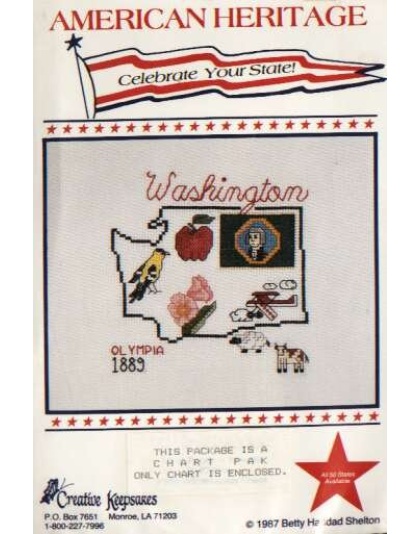 American Heritage celebrate your state WASHINGTON CrossStitch chart
