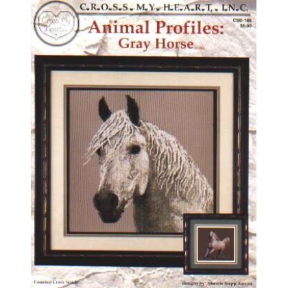 Animal Profiles Gray Horse counted CrossStitch, csb-188