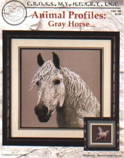 Animal Profiles Gray Horse counted CrossStitch, csb-188