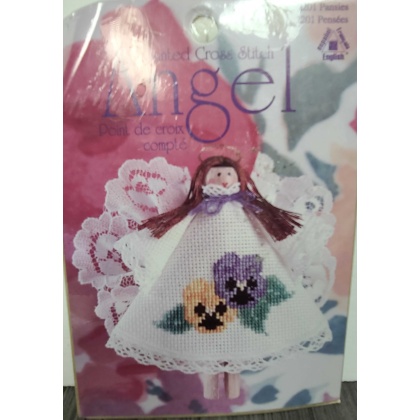 Counted CrossStitch Angel Pansies