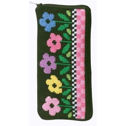 Flowers In A Row Needlepoint Kit 3-12x7 Cotton Floss