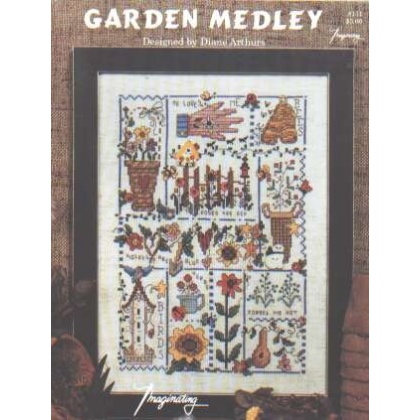 Garden Medley by Imaginating CrossStitch leaflet booklet LAST ONE