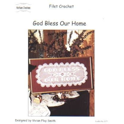 God bless our home filet crochet leaflet booklet, 1177