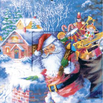 Santa with Toys Counted CrossStitch