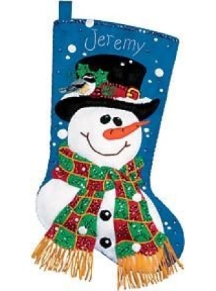 Sequined Snowman Stocking Stocking