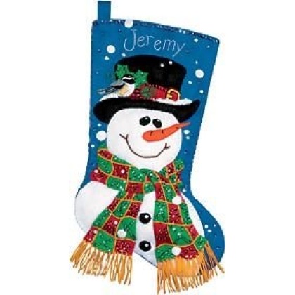 Sequined Snowman Stocking Stocking