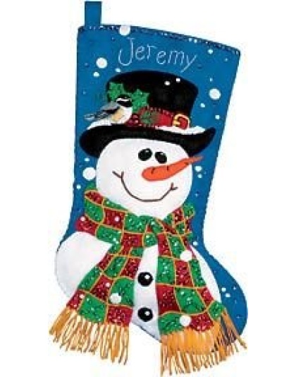 Sequined Snowman Stocking Stocking