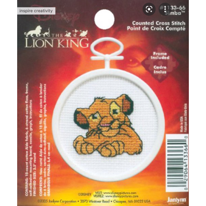 Simba Mini Counted CrossStitch Kit 2-12 Round