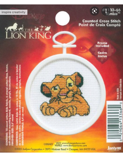 Simba Mini Counted CrossStitch Kit 2-12 Round