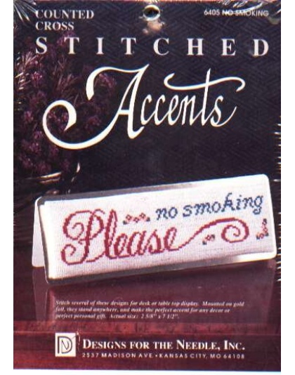 Stitched accents - Please no Smoking counted CrossStitch 6405