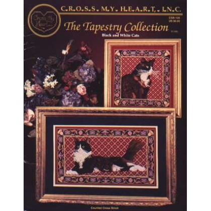 The Tapestry Collection, black and white cats CrossStitch, csb-130