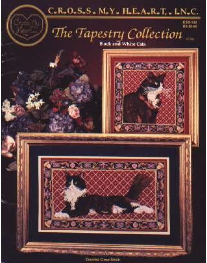 The Tapestry Collection, black and white cats CrossStitch, csb-130