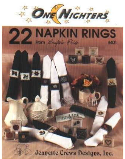 22 Napkin rings, One nighters from crafter's pride CrossStitch leaflet