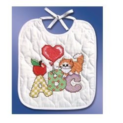 ABC Bib Stamped CrossStitch Kit 9-12x11