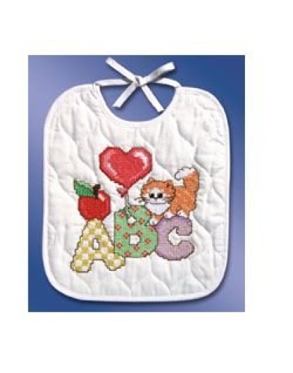 ABC Bib Stamped CrossStitch Kit 9-12x11