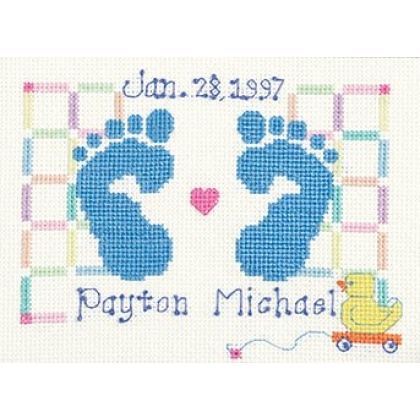 Baby Feet Counted CrossStitch Kit 7x5 14 Count