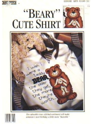 Beary Cute Shirt, spring 1994 CrossStitch lites chart 83109