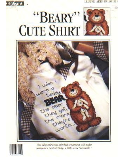 Beary Cute Shirt, spring 1994 CrossStitch lites chart 83109