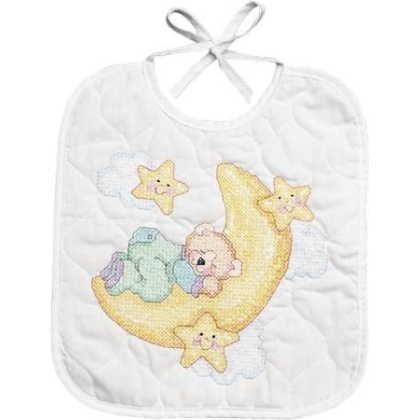 Celestial Nap Bib Stamped CrossStitch Kit 9-12x11