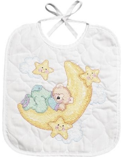 Celestial Nap Bib Stamped CrossStitch Kit 9-12x11