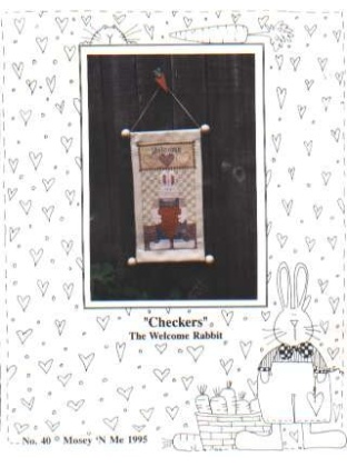 Checkers the Welcome Rabbit CrossStitch chart by Mosey n Me LAST ONE