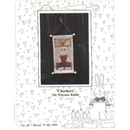 Checkers the Welcome Rabbit CrossStitch chart by Mosey n Me LAST ONE