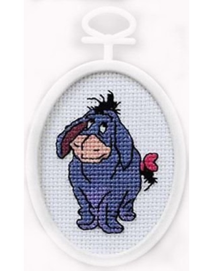 Eeyore Mini Counted CrossStitch Kit 2-14x2-34 Oval