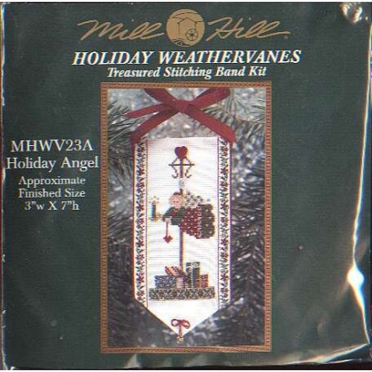 Holiday weathervanes treasured stitching band kit, Holiday angel, 3 inchx7 inch