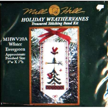 Holiday weathervanes treasured stitching band kit, Winter evergreen, 3 inchx7 inch