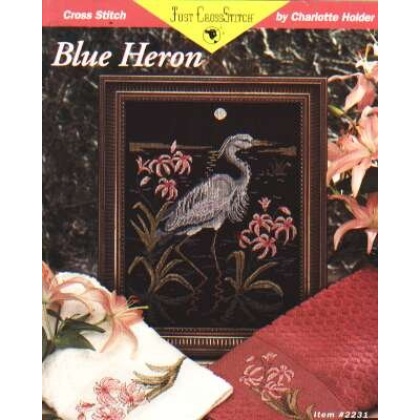 Just Crossstitch Blue Heron CrossStitch leaflet LAST ONE