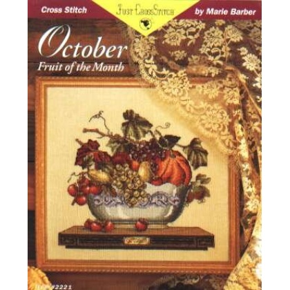 Just Crossstitch October fruit of the month CrossStitch leaflet 2221