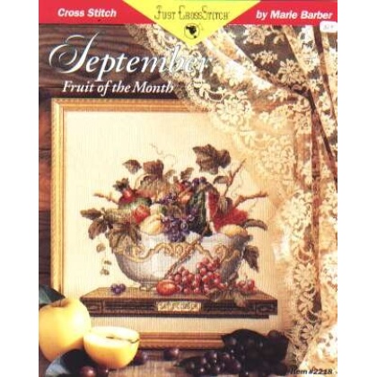 Just Crossstitch September fruit of the month CrossStitch leaflet 2218