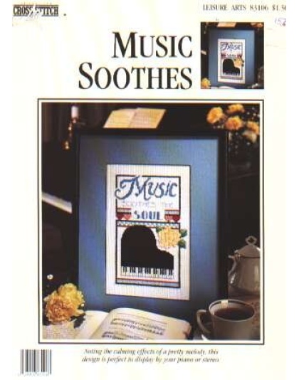 Music Soothes, spring 1994 CrossStitch lites chart 83106 LAST ONE