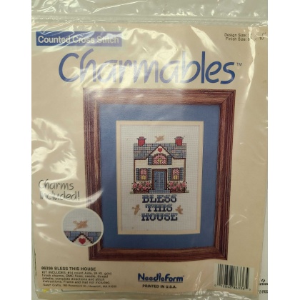 Needleform charmables counted crossstitch bless the house