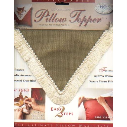 Pillow topper, stitchable triangle style Khaki Aida 14ct.