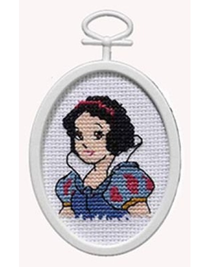 Snow White Mini Counted CrossStitch Kit 2-14x2-34 Oval