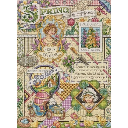 Spring Sampler - counted CrossStitch kit 12" x 16"