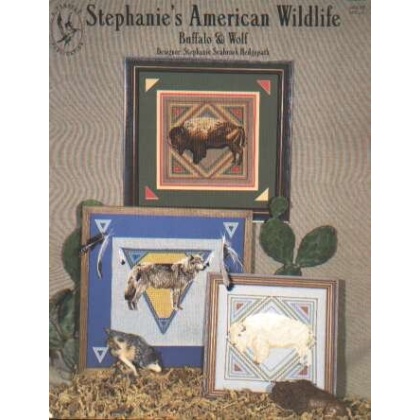 Stephanies's American wildlife, buffalo and wolf, 375