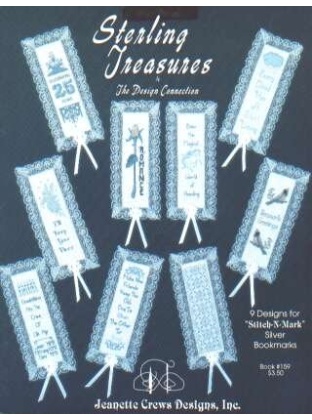 Sterling Treasures 9 designs stitch-n-mark silver bookmarks, 159