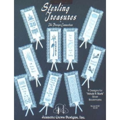 Sterling Treasures 9 designs stitch-n-mark silver bookmarks, 159