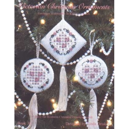 Victorian Christmas ornaments Embroidery in ribbon and silk booklet