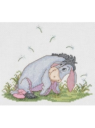 Watercolor Eeyore Counted CrossStitch Kit 7x6 14 Count