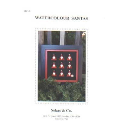 Watercolour Santas CrossStitch chart leaflet, 20